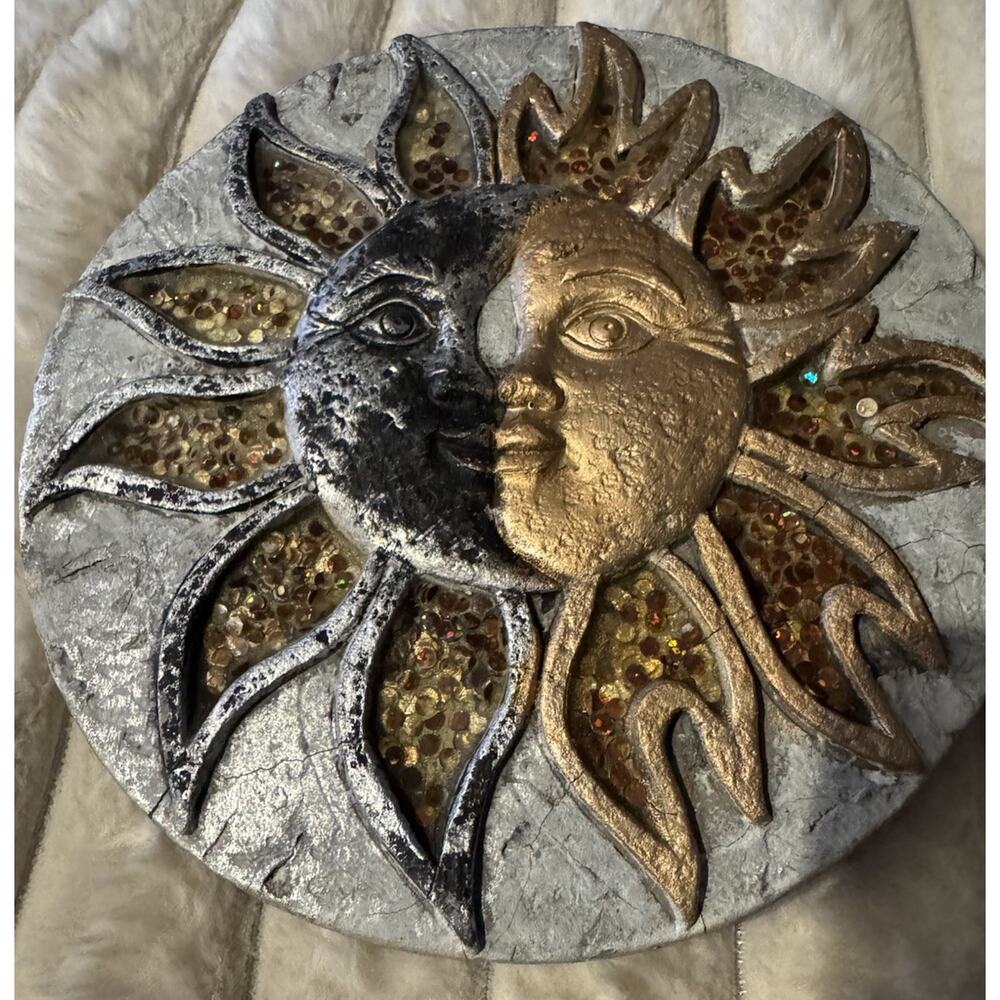 Celestial Sun And Moon Stepping Stone 90s Whimsygoth Decor - Picture 2 of 5